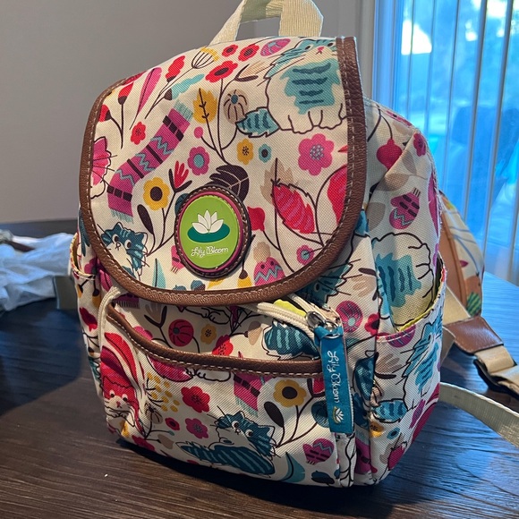 LILY BLOOM Marley Floral Print Backpack in the Love Cats or Playful Garden Cats - Picture 2 of 13